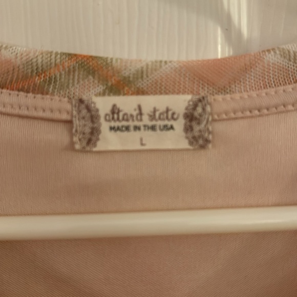 Altar’d State Mini Dress size L - Pink, Orange & Tan Lines & Checks - Picture 2 of 5